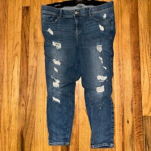 Torrid Blue Distressed Skinny Jeans